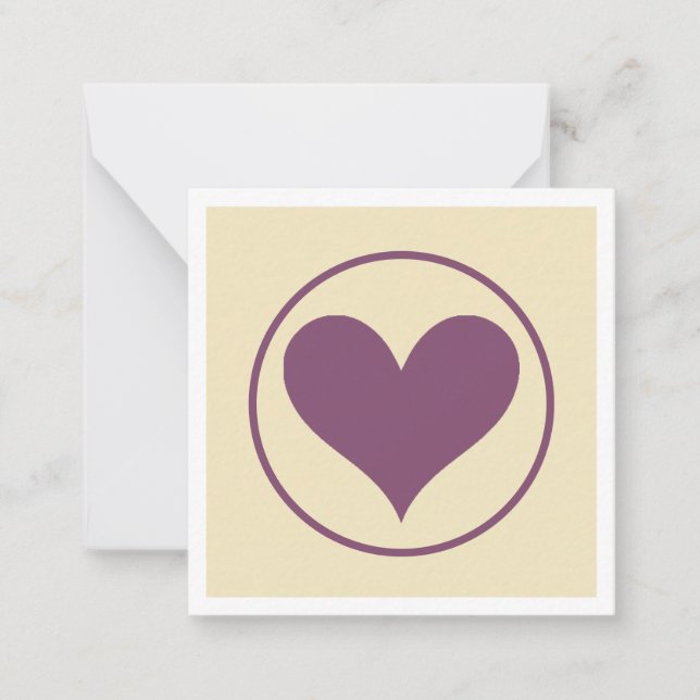 Carte De Correspondance Coeur pourpre (Devant)