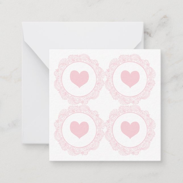 Carte De Correspondance Coeur rose (Devant)