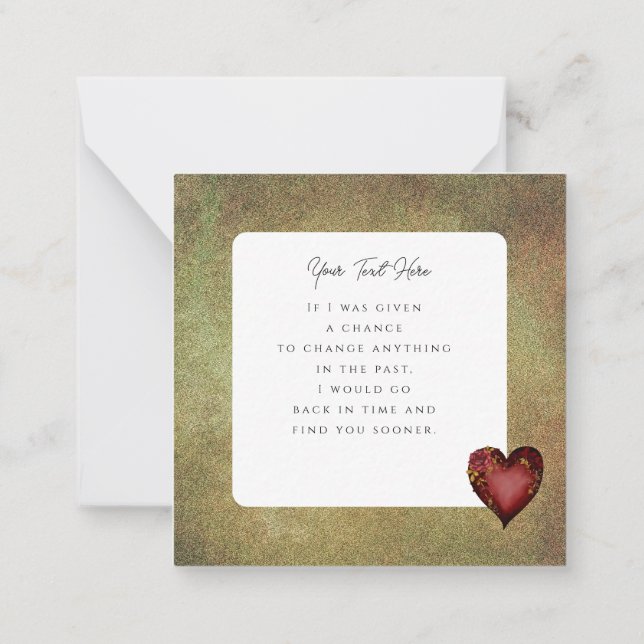 Carte De Correspondance Cœur Rouge Avec Des Roses Modifiable (Dos)