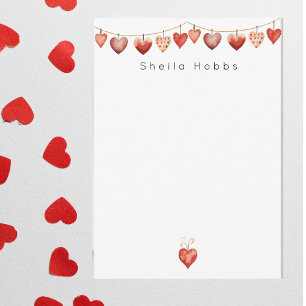 Carte De Correspondance Cœur Rouge Couronne de la Saint-Valentin Personnal