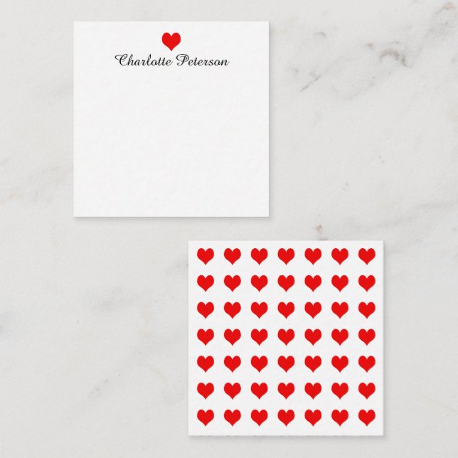 Carte De Correspondance Coeur rouge mignon (Devant / Derrière)