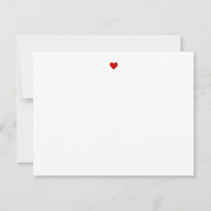 Carte De Correspondance Cœur Rouge Simple Minimaliste Moderne Personnalisé