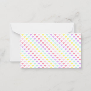 Carte De Correspondance Cœurs Colorés Licorne Arc-en-Ciel Saint-Valentin