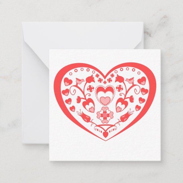 Carte De Correspondance Cœurs d'art populaire (Devant)