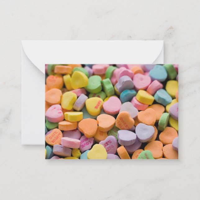 CARTE DE CORRESPONDANCE COEURS DE BONBONS DE LA SAINT-VALENTIN (Devant)