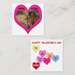 Carte De Correspondance Cœurs de conversation de chevaux d'amour véritable
