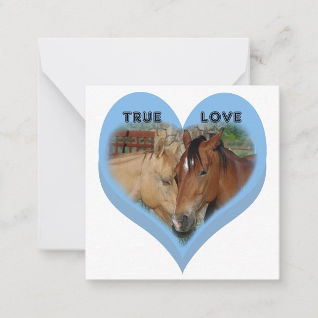 Carte De Correspondance Cœurs de conversation de chevaux d'amour véritable (Devant)