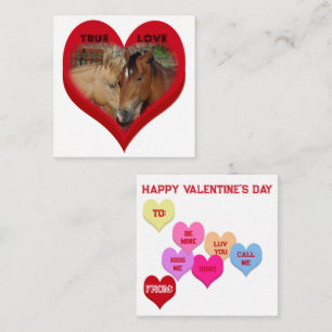 Carte De Correspondance Cœurs de conversation de chevaux d'amour véritable