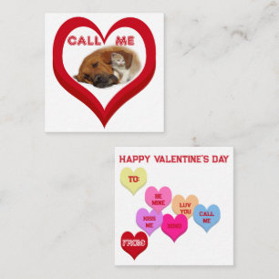 Carte De Correspondance Cœurs de conversation de la Saint-Valentin CALL ME