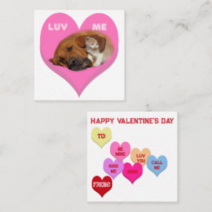 Carte De Correspondance Coeurs de conversation LUV ME Critters pour la Sai