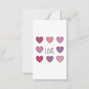 Carte De Correspondance Coeurs Motifs géométriques Aimer Joyeux Jour des V