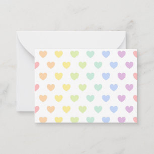 Carte De Correspondance Coeurs pastel motif