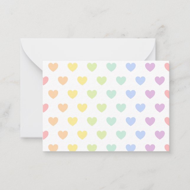 Carte De Correspondance Coeurs pastel motif (Devant)
