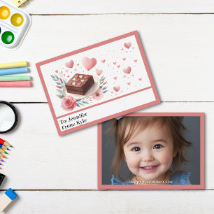Carte De Correspondance Coeurs roses mignons Brownie Photo Saint Valentin