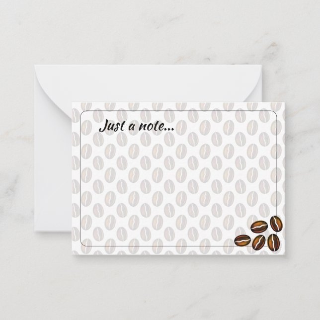 Carte De Correspondance Coffee Beans Blank Just a note Coffee Lover (Devant)