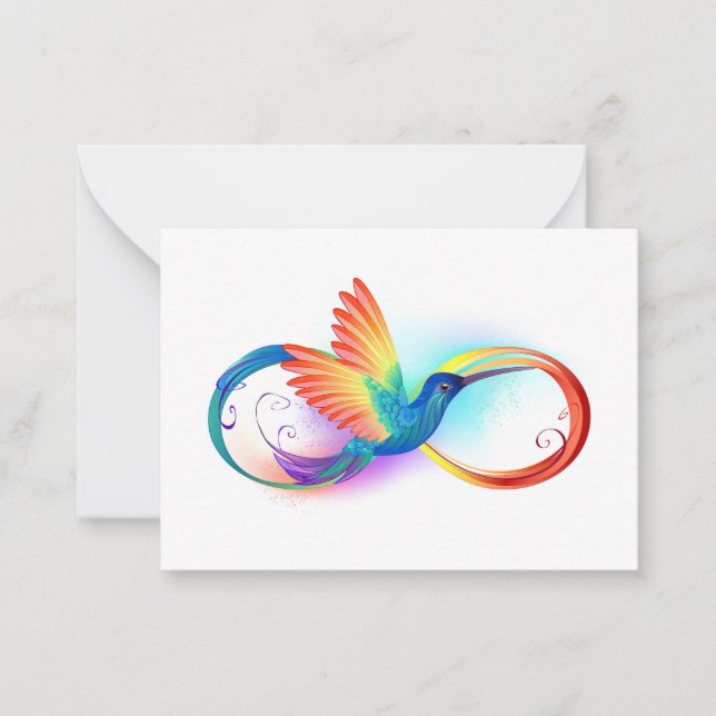 Carte De Correspondance Colibri arc-en-ciel avec symbole Infinity (Devant)