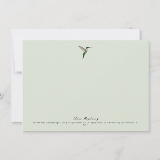 Carte De Correspondance Colibri élégant (Devant)