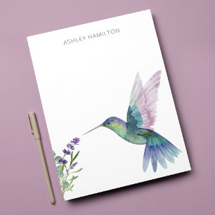 Carte De Correspondance Colibri Lavande Personnalisé