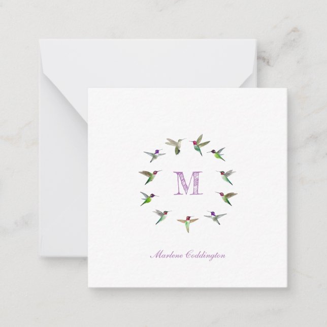 Carte De Correspondance Colibri Monogram (Devant)