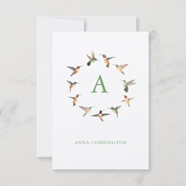 Carte De Correspondance Colibri Monogram (Devant)