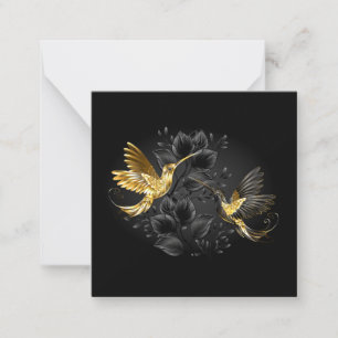 Carte De Correspondance Colibri noir et or
