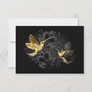 Carte De Correspondance Colibri noir et or