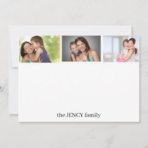 Carte De Correspondance Collage de photos blanc Design moderne minimalis