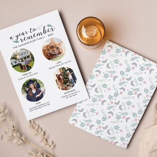 Carte De Correspondance Collage de photos de famille de Noël Année en imag