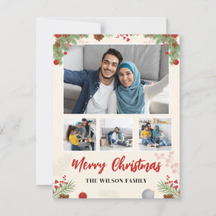 Carte De Correspondance Collage de quatre photos de Noël dessinées à la ma