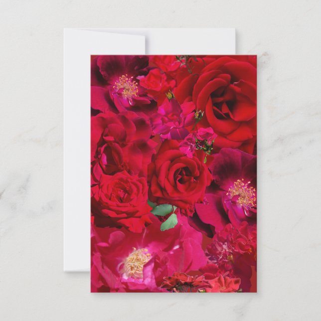 Carte De Correspondance Collage de Rose Rouge (Devant)