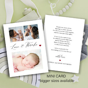 Carte De Correspondance Collage photo de bébé 3 élégant merci budget