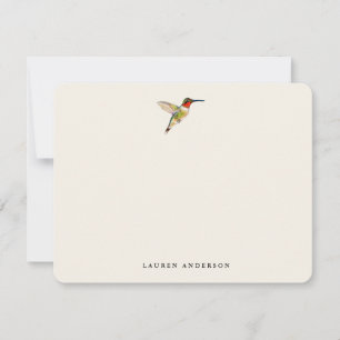Carte De Correspondance Colombe Humming Bird personnalisée aquarelle vinta