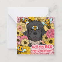 COLORABLE Kids Classroom Valentines Bee Dog Puppy