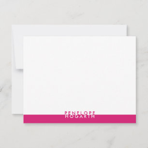 Carte De Correspondance Colorbloc rose Magenta blanc moderne minimaliste