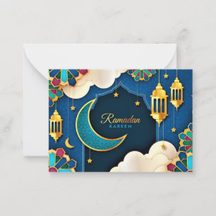 Carte De Correspondance Coloré Ramadan Kareem Gold Crescent