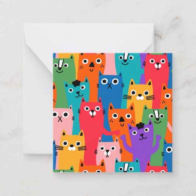 Carte De Correspondance Colorful cats (Devant)
