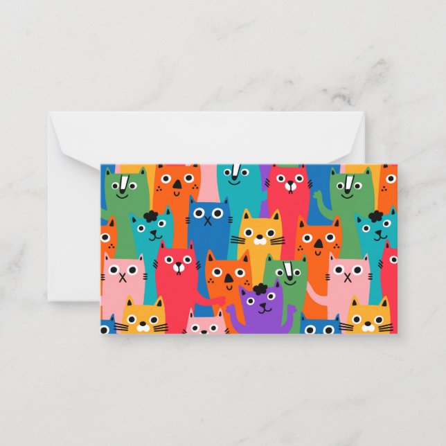 Carte De Correspondance Colorful cats (Devant)