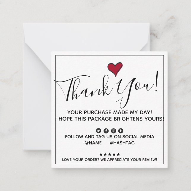 Carte De Correspondance Commander Merci Acheter Fabriqué Mon Jour (Devant)