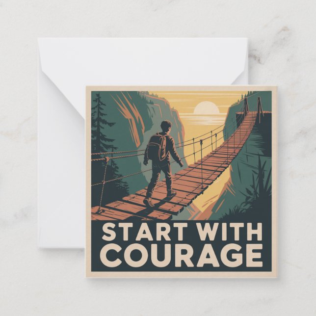 Carte De Correspondance Commencez Avec Courage (Devant)