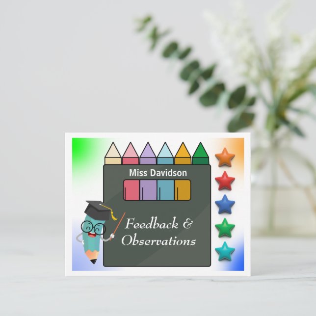 Carte De Correspondance Commentaires de l'enseignant Commentaire de l'élèv (Debout devant)