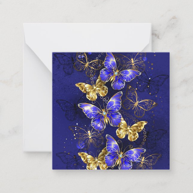 Carte De Correspondance Composition avec papillons Sapphire (Devant)