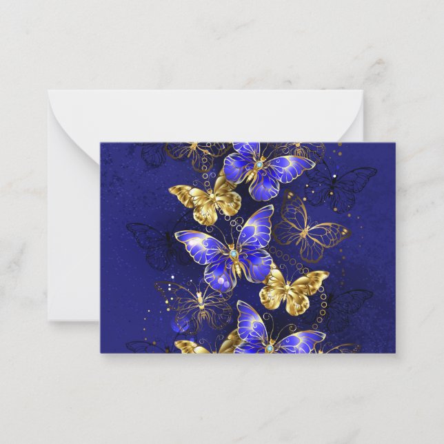 Carte De Correspondance Composition avec papillons Sapphire (Devant)