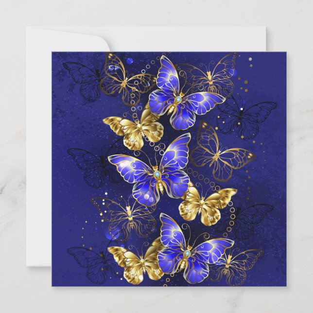 Carte De Correspondance Composition avec papillons Sapphire (Devant)