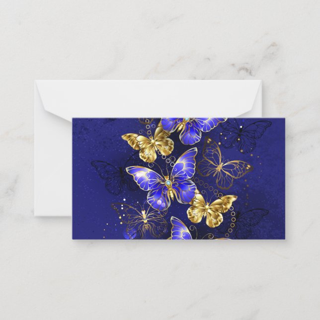 Carte De Correspondance Composition avec papillons Sapphire (Devant)