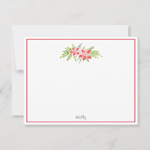 Carte De Correspondance Composition de poinsettia