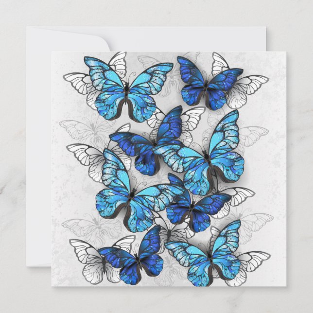 Carte De Correspondance Composition des White and Blue Butterflies (Devant)