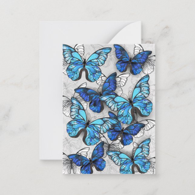 Carte De Correspondance Composition des White and Blue Butterflies (Devant)