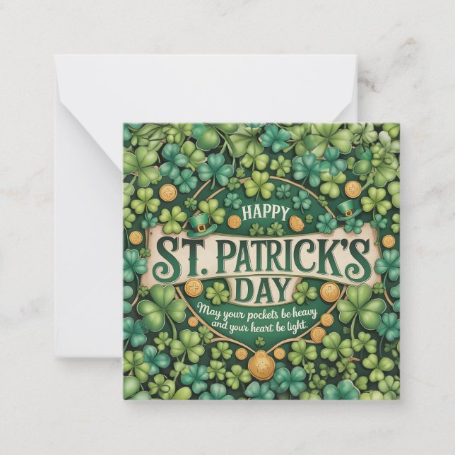 Carte De Correspondance Conception de célébration du trèfle irlandais (Devant)