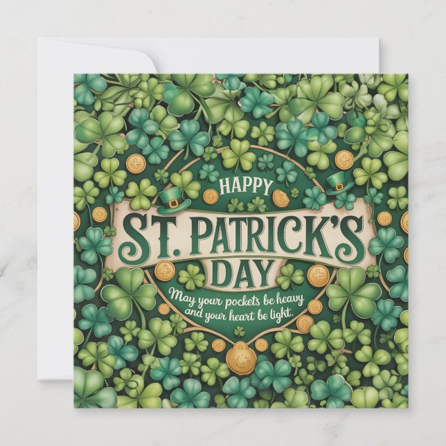 Carte De Correspondance Conception de célébration du trèfle irlandais (Devant)