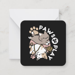 Carte De Correspondance Conception de chats mignons et joueurs – Art de pa